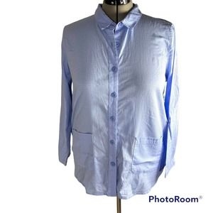 Coral Bay Energy Women’s Button Up Chore Shirt Sz Large Roll Tab Sleeves NWT
